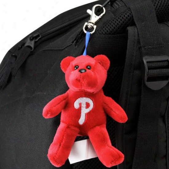 Philadelphia Phillies Red Plush Bear Keycnain