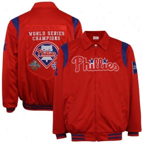 Philadelphia Phillies Red World Series Pennant Varsity Jacket