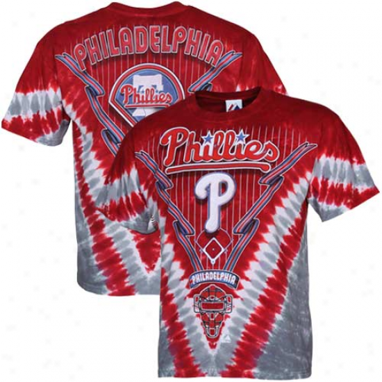 Philadelphla Phillies Tie-dye Premium T-shirt - Red-white