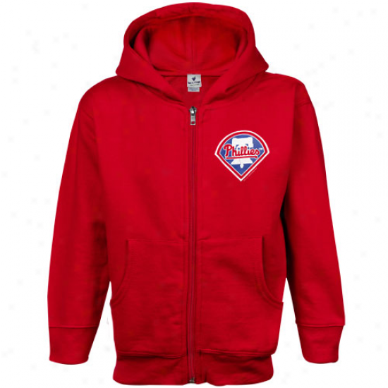 Philadelphia Phillies Toddler Red Big Cap Logo Full Zip Hoodie Sweatshirt