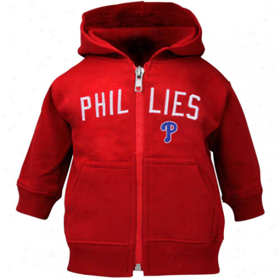 Philadelphia Phillies Toddler Red Type Full Zip Hoodie Sweatshirt