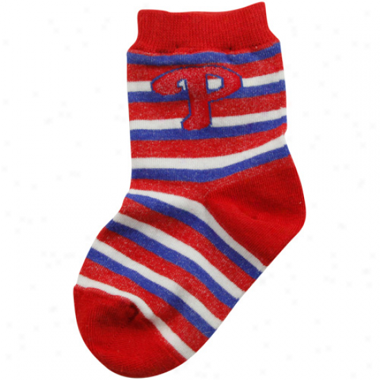 Philadelphia Phillies Toddler Sport Stripe Socks - Red/eoyal Blue
