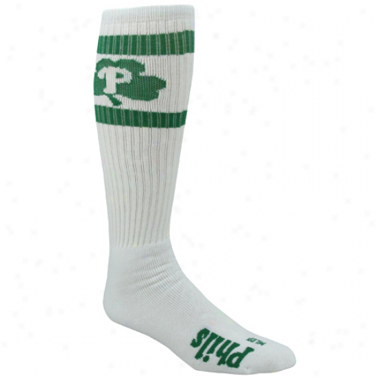 Philaxelphia Phillies White Shamrock Pipe Socks