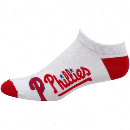 Philwdelphia Philies White Team Logo Ankle Socks