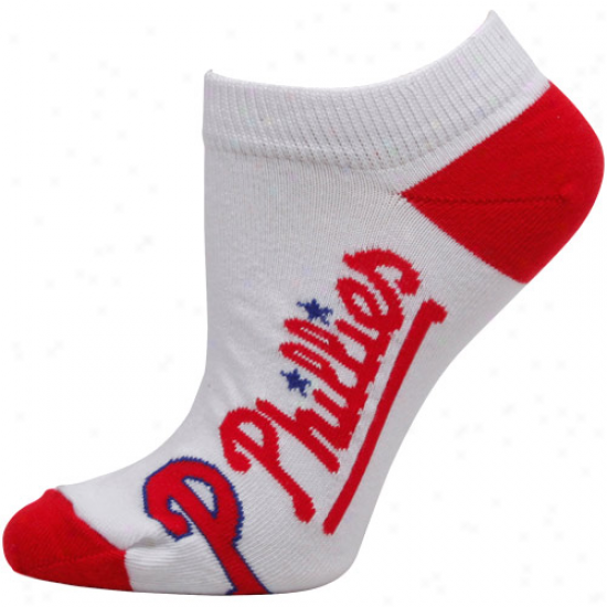 Philadelphia Phillies Womens Arched Team Name Ankle Socks - White
