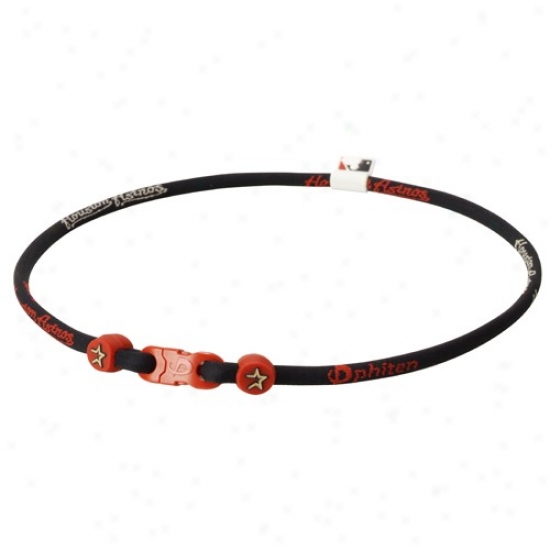 Phiten Houston Astros Brick Red Nylon X30 Titanium Necklace