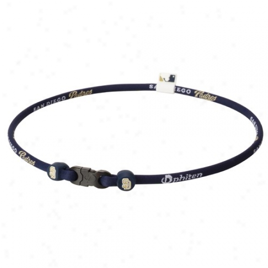 Phiten San Diego Padres Navy Blud Nylon X30 Titanium Necklace