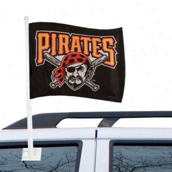 "pittsburgh Pirates 11"" X 15"" Black Car Flag"