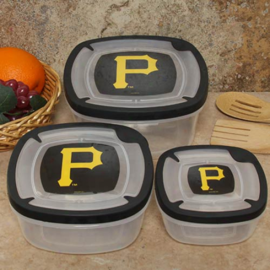 Pittsburgh Pirates 3-pack Square Food Containers