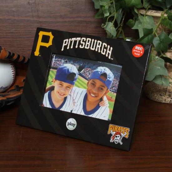 Pittsburgh Pirates 4'' X 6'' Black Talking Picture Frame