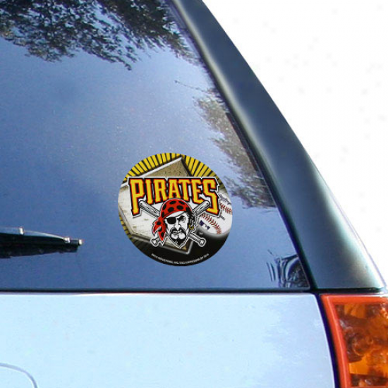 Pittsburgh Pirates 4.5'' Round Vinyl Home Plate Decal