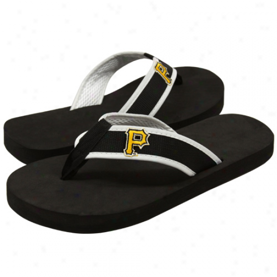 Pittsburgh Purates Black Basiic Unisex Flip Flops