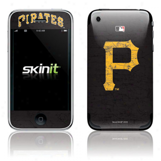 Pittsburgh Pirates Black Iphone 3g/3gs Distressed Skin