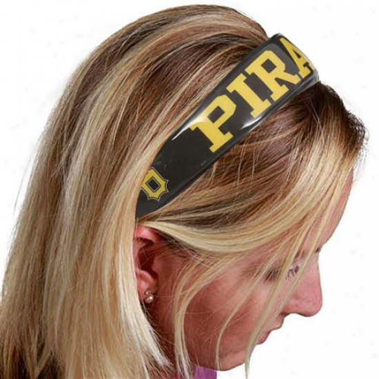 Pittsburgh Pirates Black Large Domed Headband