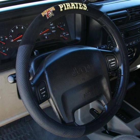 Pittsburgh Pirates Black PolyS urde & Mesh Steering Wheel Cover