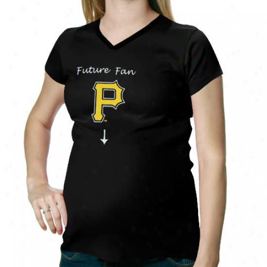 Pittsburgh Pirates Ladies Future Fan Maternity Tri-blend T-shirt - Blacm