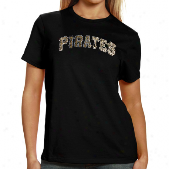 Pittsburgh Pirates Ladies S3quin Jersey Logo Premium T-shirt - Black