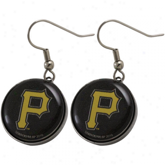 Pittsburgh Pirates Ladies Team Logo Charm Drop Earrngs