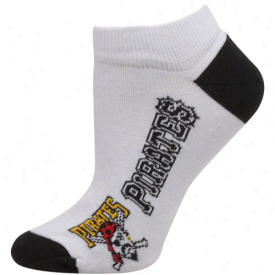 Pittsburgh Pirates Laides White Arched Team Name Ankle Socks