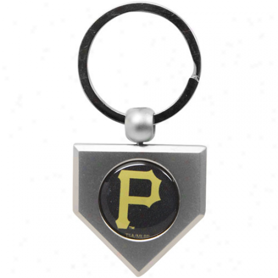 Pittsburgh Pirates Silver Pewter Home Plate Keychain