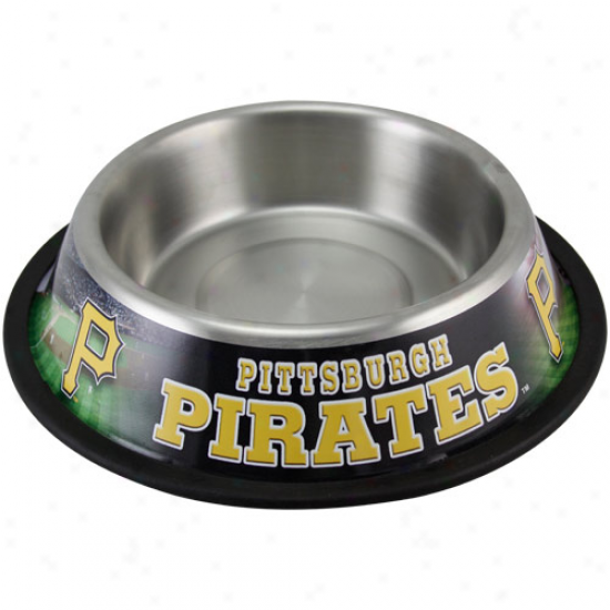Pittsburgh Pirates Stainless Steel Pet Bowl