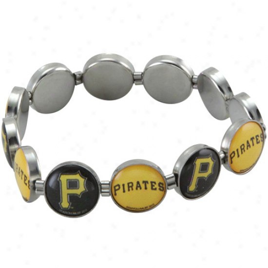 Pittsburgh Pirates Team Logo Charm Beaded Bracelet