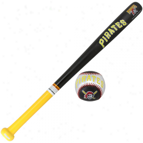 Pittsburgh Pirates Wood Bat & Soft Strike Baseball Set