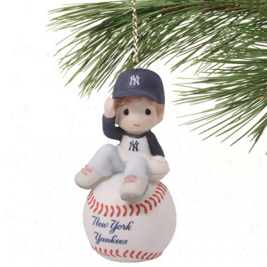 Precious Moments New York Yankees I Have A Ball With You Boy Ornament