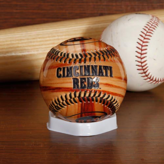 Rawlings Cincinnati Reds Woodgrain Collectibel Baseball