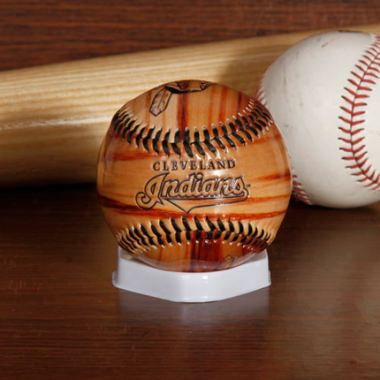 Rawlings Cleveland Indians Woodgrain Collectible Baseball