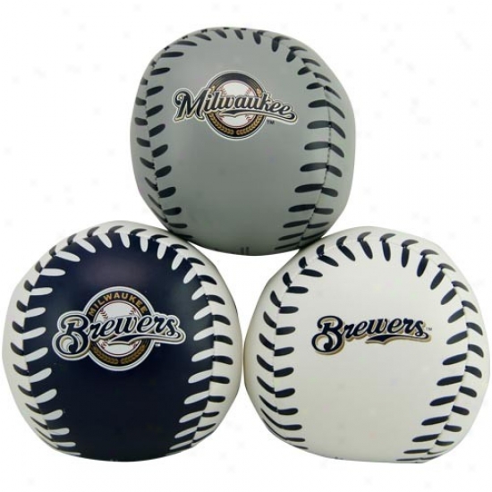 Rawlings Milwaukee Brewers Softee 3-baseball Set