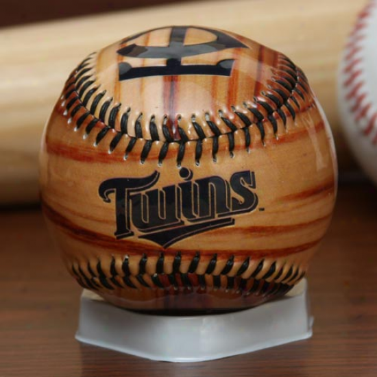 Rawlings Minnesota Twins Woodgrain Collectible Baseball