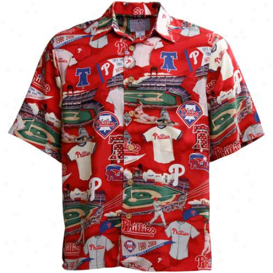 Reyn Spooner Philadelphia Phillies Red Stadium Theatrical Button-down Shirt