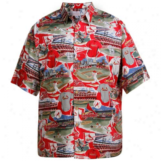 Reyn Spooner St. Louis Cardinals Red Stadium Scenic Button-down Shirt