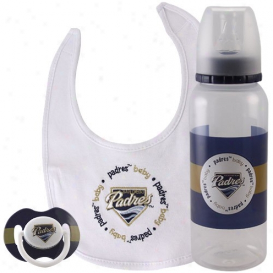 San Diego Padres 3-piece Pacifier, Bib & Bottle Gift Group