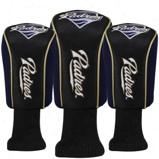 San Diego Padres Black-navy Blue 3-pack Golf Club Headcovers