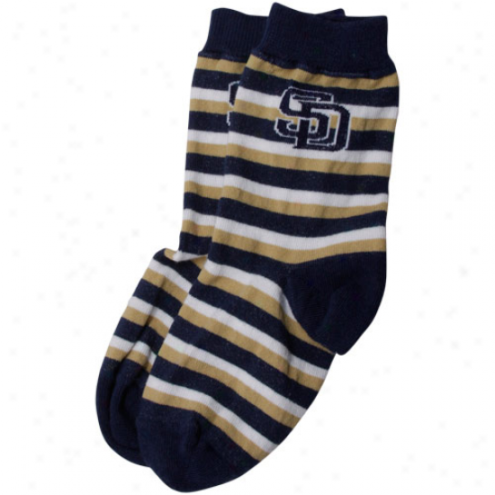 San Diego Padres Toddler Sport Stripe Socks - Navy Blue/gold