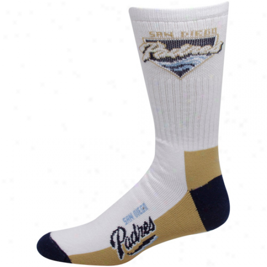 San Diego Padres Tri-color Loo Crew Socks - White