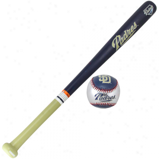 San Diego Padres Wood Bat & Soft Strike Baseball Set