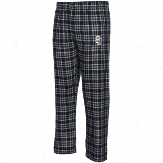 San Diego Padres Youth Navy Blue-charcoal Plaid Legend Flannel Pants