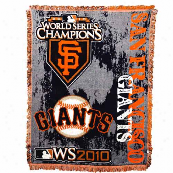 San Francisco Giants 2010 World Series Champions Woven Throw Blanket