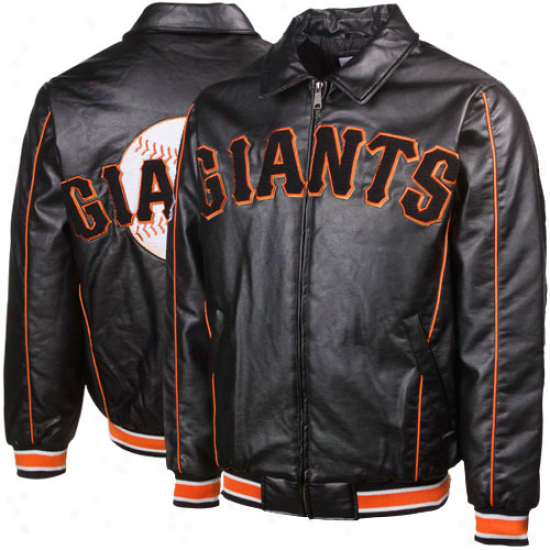 San Francisco Giants Murky Chenil1e Varsity Faux Leather Full Zip Jacket