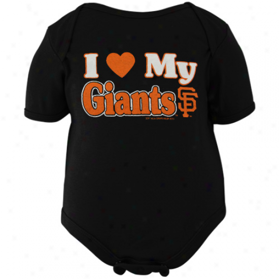 San Francisco Giants Infant Black I Heart My Team Creeper