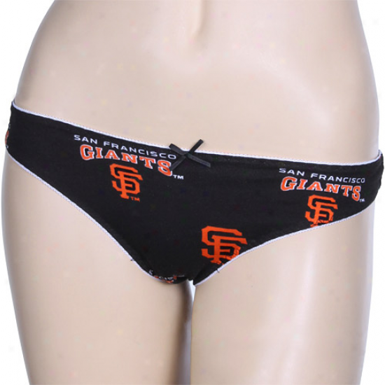 San Francisco Giants Ladies Black Supreme Thong Underwear