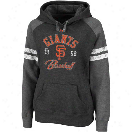 San Francisco Giants Ladies Charcoal Ruby Pullover Hoodie Sweatshirt