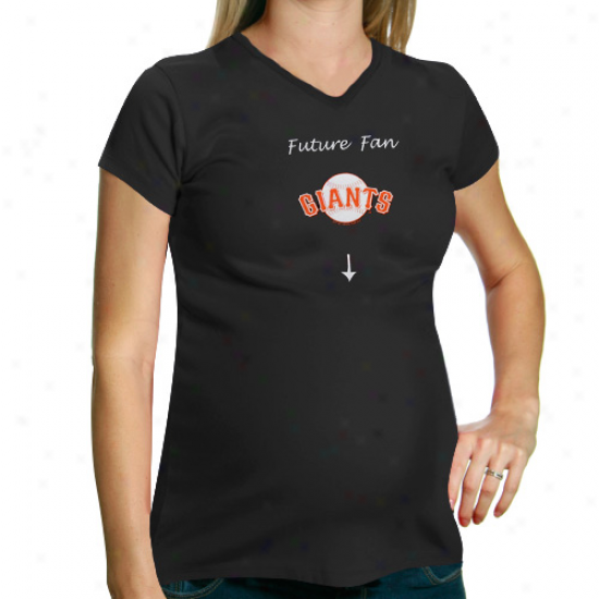 San Francisco Giants Ladies Future Fan Maternity V-neck T-shirt - Black