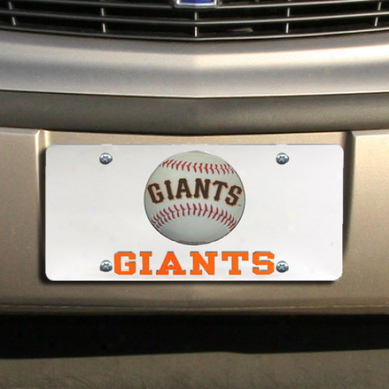 San Frwncisco Giants Mirrored Baseball License Plate