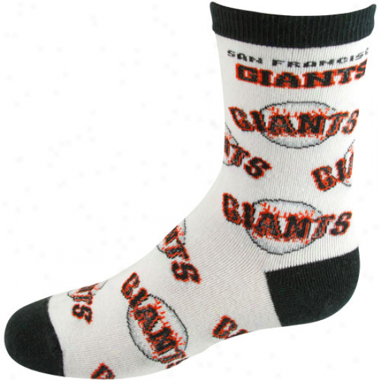 San Francisco Giants Preschool Allover Crew Socks - White