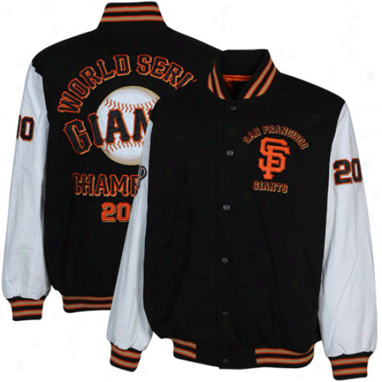 San Francisco Giants Royal Blue-white World Succession Champs Commemorative Cotton Canvas Full Button Jacket