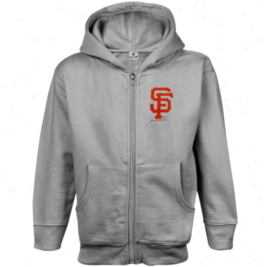 San Francisco Giants Toddler Ash Big Cap Logo Full Zip Hoodie Sweatshirt